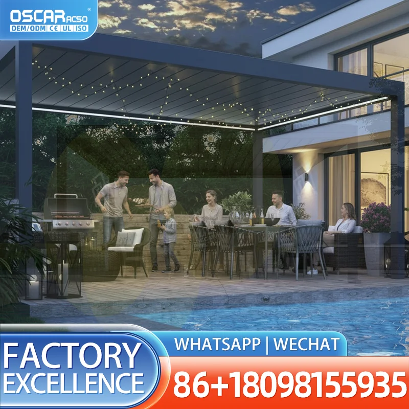 Maximize Outdoor Entertainment Spacious Elegant Solar Party Pavilion for Backyard Patio Garden pergola