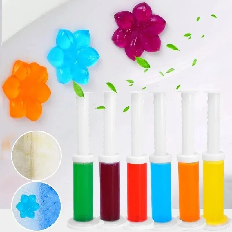 6/1x Flower Shaped Toilet Cleaner Gel Air Freshener Aromatic Remove Odor Gel Household Bathroom Toilet Scent Cleaning Supplies