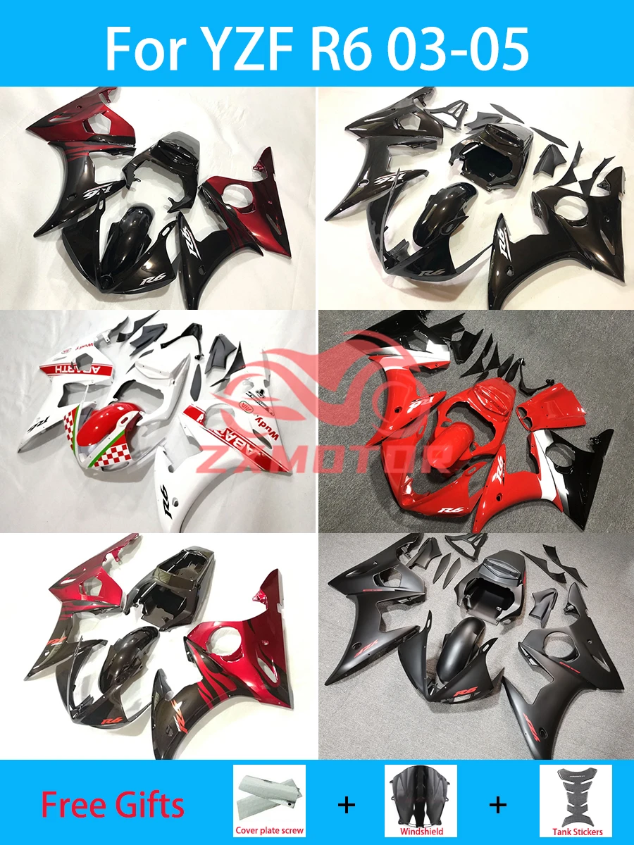 Fairings لياماها YZF-R6 2003 2004 2005 دراجة نارية سباق مخصصة قذيفة دائم الهدايا المجمعة R6 03 04 05 #6