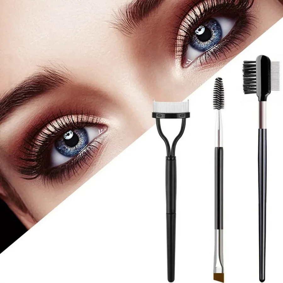 3PCS Augenbrauenpinsel Wimperntrenner Augenbrauenkamm & Wimpernspoolie Professionelle Augen-Make-up-Tools