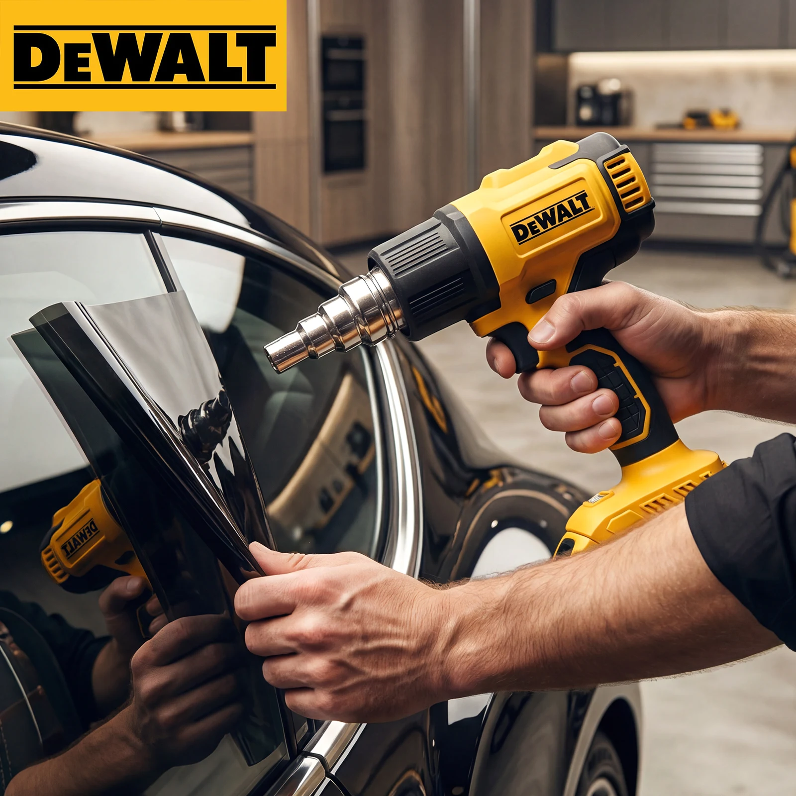 DeWALT DCE530 Portable 20V Cordless Heat Gun, 50℃ to 550℃ Digital Setting, 5 Nozzles, Hot Air Tool for DIY and Repair Projects