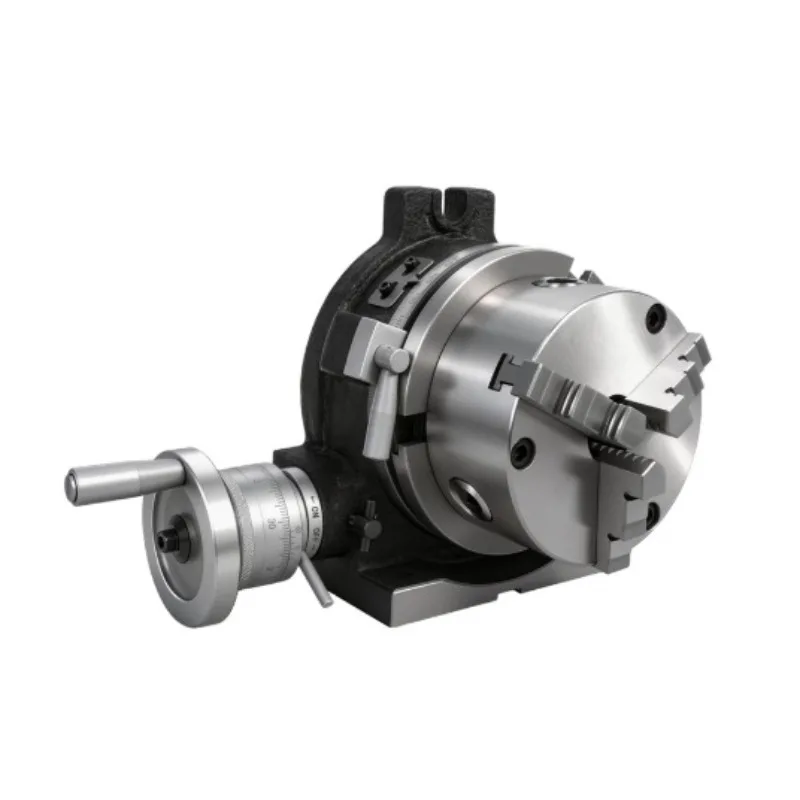Universal 4/6 Inch Vertical Horizontal Rotary Table with 3-Jaw Chuck Indexing Plate for Milling High Precision