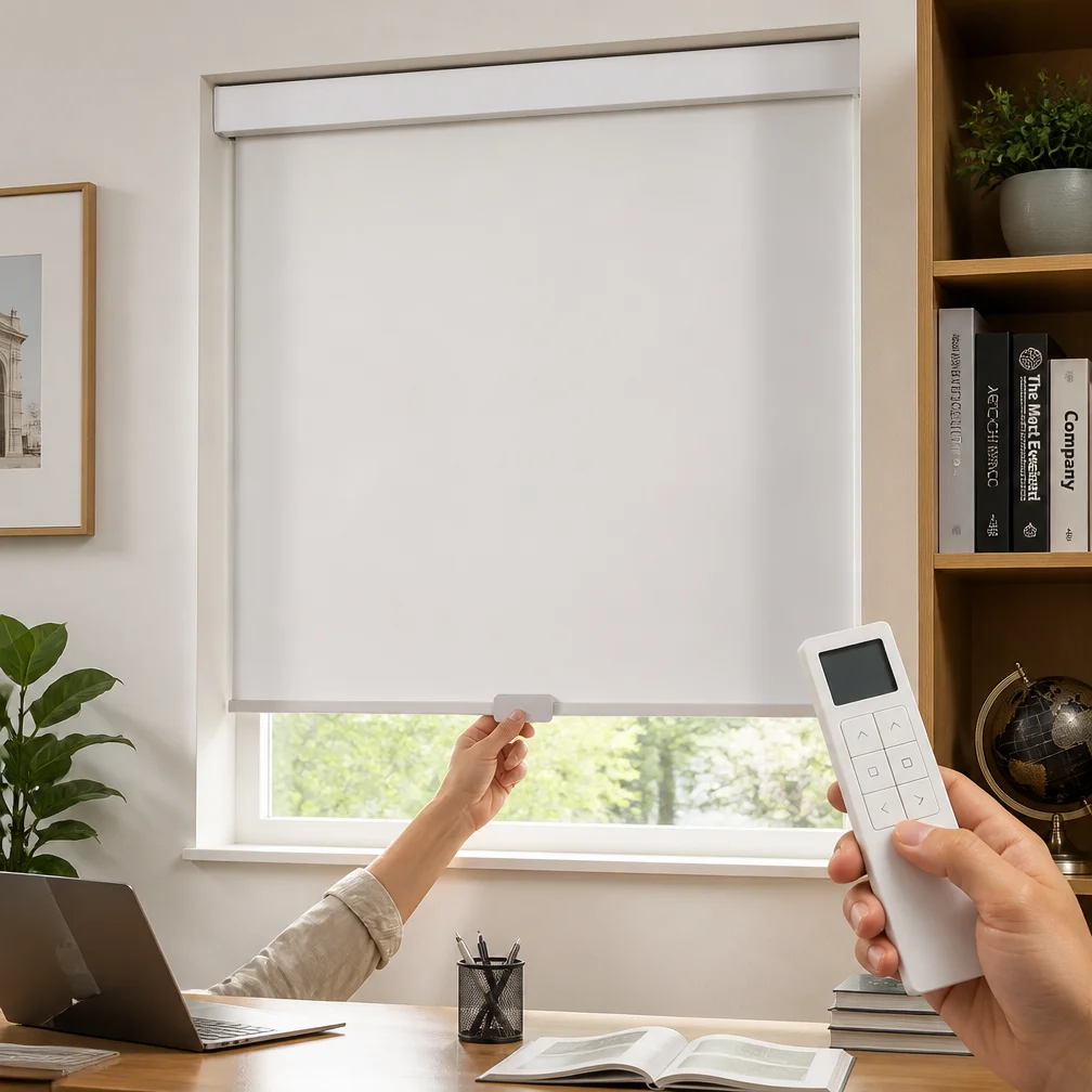 Sun Blocking Privacy Electric Remote Control Wholesale OEM Blackout Motorized Manual Roller Shades Blinds For Window