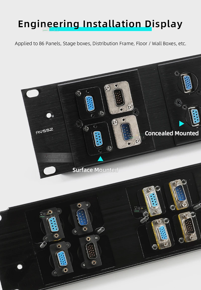 Typ D DB9/15 RS232 Serieller Port Männlich Weiblich Modularer Docking-Buchsenstecker Audio/Video 86 Panelmontage 9/15 Pin VGA-Datenbuchse – Detail 4
