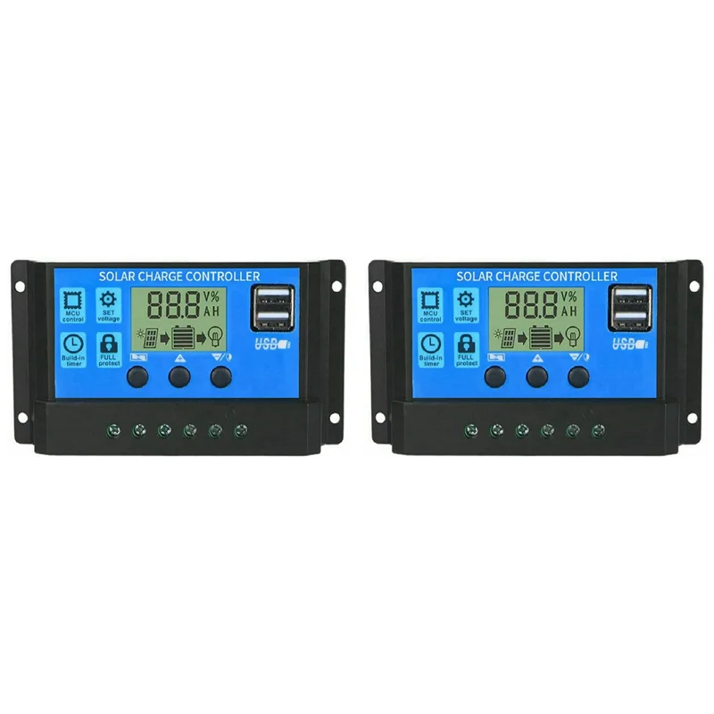

Контроллер заряда солнечной батареи AFOURT-2X 100A, интеллектуальный регулятор батареи солнечной панели с двойным портом USB, многофункциональный контроллер