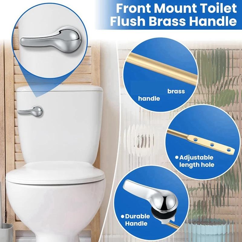 Toilet Tank Replacement Kit, Toilet Float Valve Replacement Kit 2 Inch Toilet Flapper, Front Mount Toilet Flush Handle