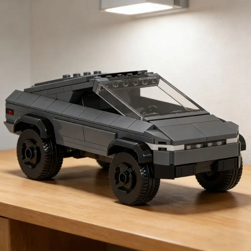 MOC Technical Car New Energy Cybertruck Vehicle Classical Model Bricks City Pickup Truck Adult Building Blocks Toy GIft