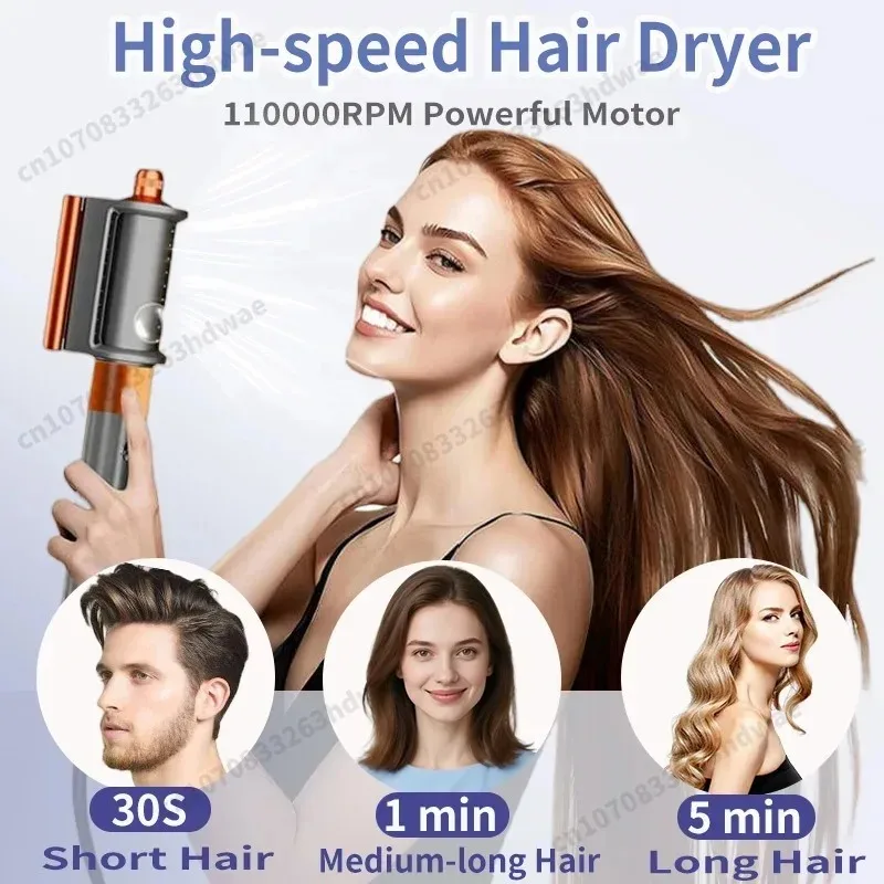 220V 6 IN 1 Hair Styling Kit: Blow Dryer Brush, Hot Air Styler & Auto Curling Tool (Negative Ion) – Ideal Gift for Women