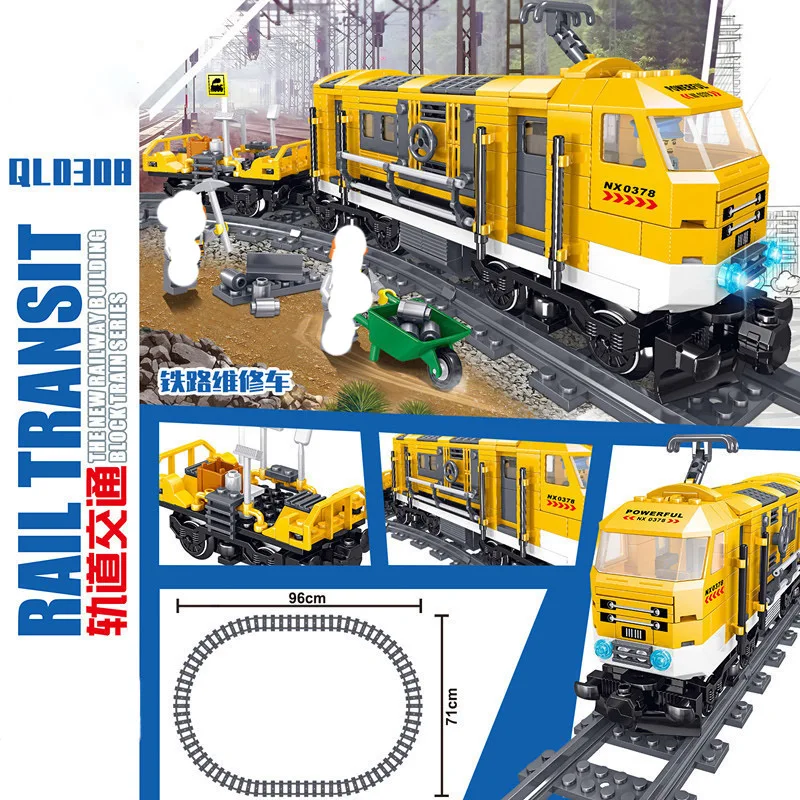 Rail transit series high-speed train steam train building blocks toy small particle model