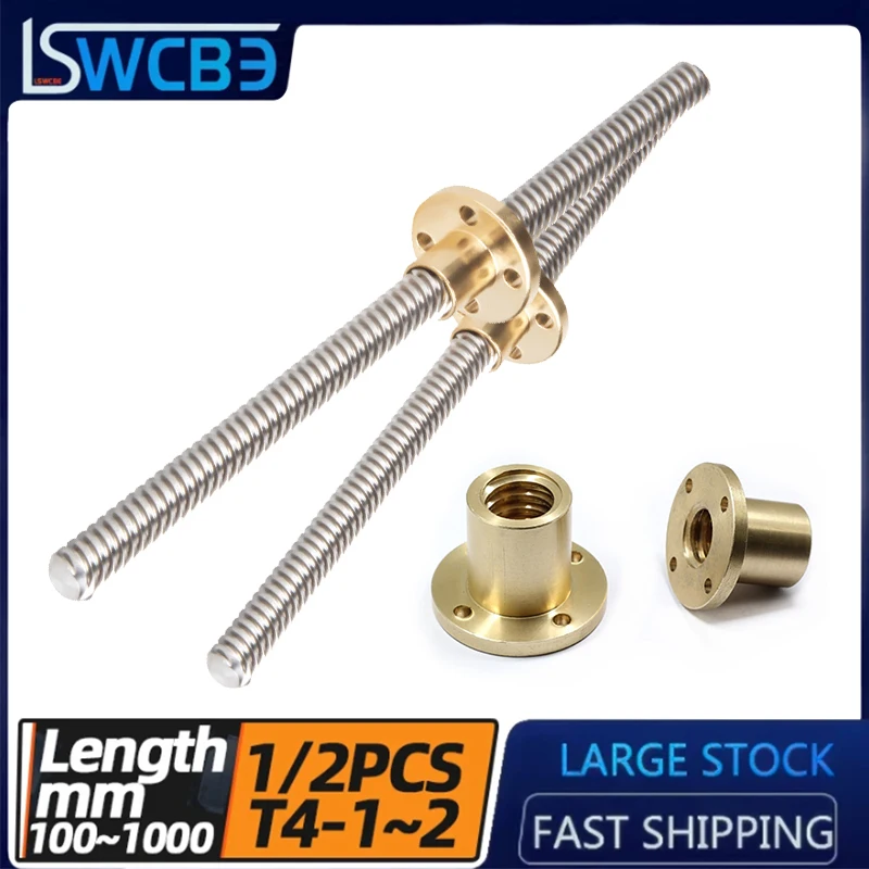 T4*1/T4*2 High-Precision Micro Trapezoidal Screw Copper Flange Nut T4MM 3D Engraving Printer