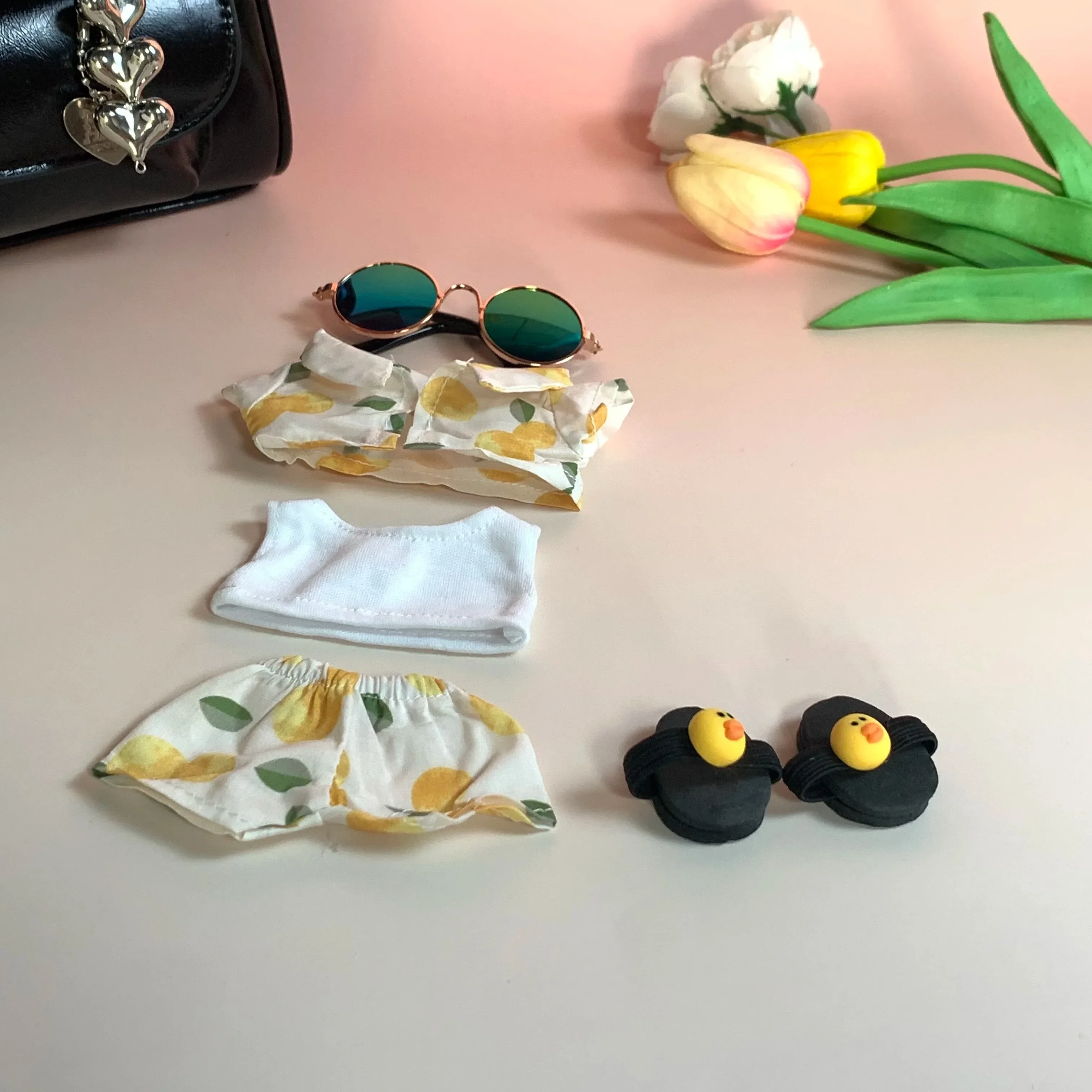 

Labubu Doll Clothes Beach Resort Style Overalls Labubu Idol V1 V2 Dolls Clothing Accessories 15/17cm Plush Doll Universal