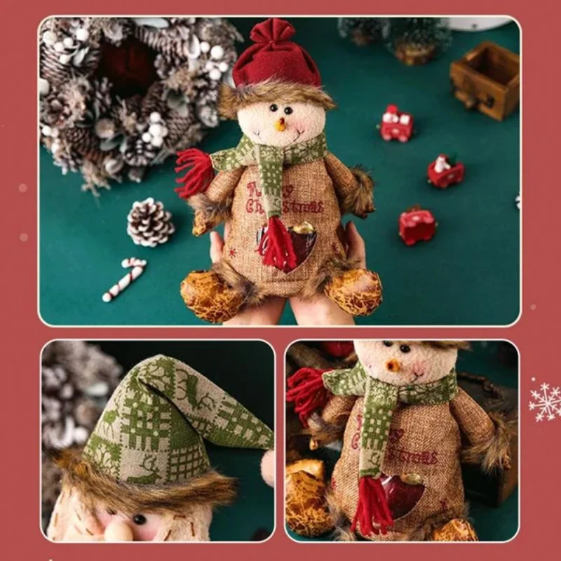 Saco De Maçã Dos Desenhos Animados De Natal, Saco De Presente De Amor, Saco De Doces De Boneca Criativa, Design do zíper