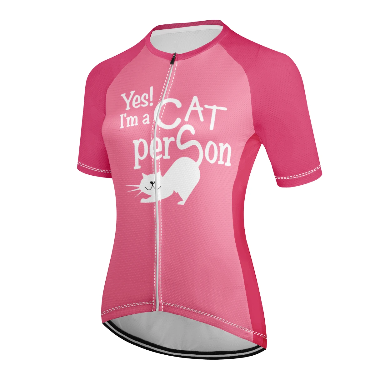 Yes！I’m a cat Person innovative design Women's Cycling Jersey Breathable quick drying reflective strip