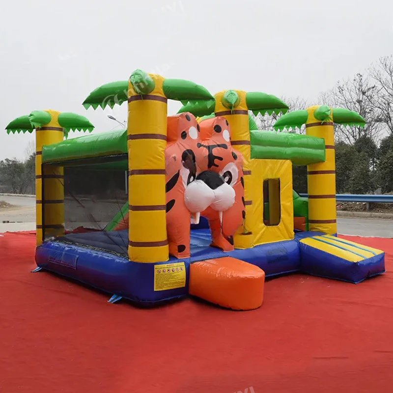 new inflatable castle animal theme bounce house children's jumping castle and slide inflatable combination