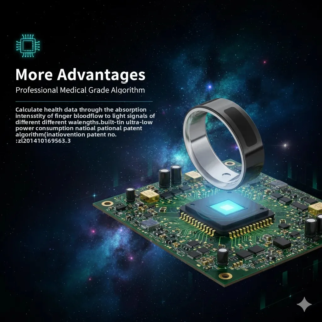 

2026 Smart Health Ring Men Women Vibration Alert Touch Control Fitness Tracker Sleep Women Health Heart Rate Steps No Subscripti