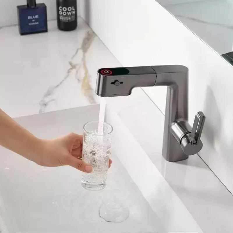 Multifunctional Bathroom Faucets Pull Out Basin Mixer Sink Faucet Gourmet LED Display Tap 360° Tapware xxx
