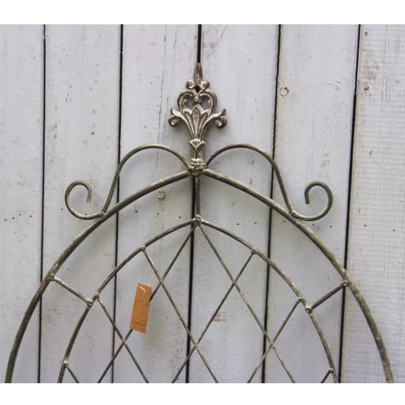 Vintage Weathered Iron Garden Accessory: Fence, Trellis, and Climbing Frame