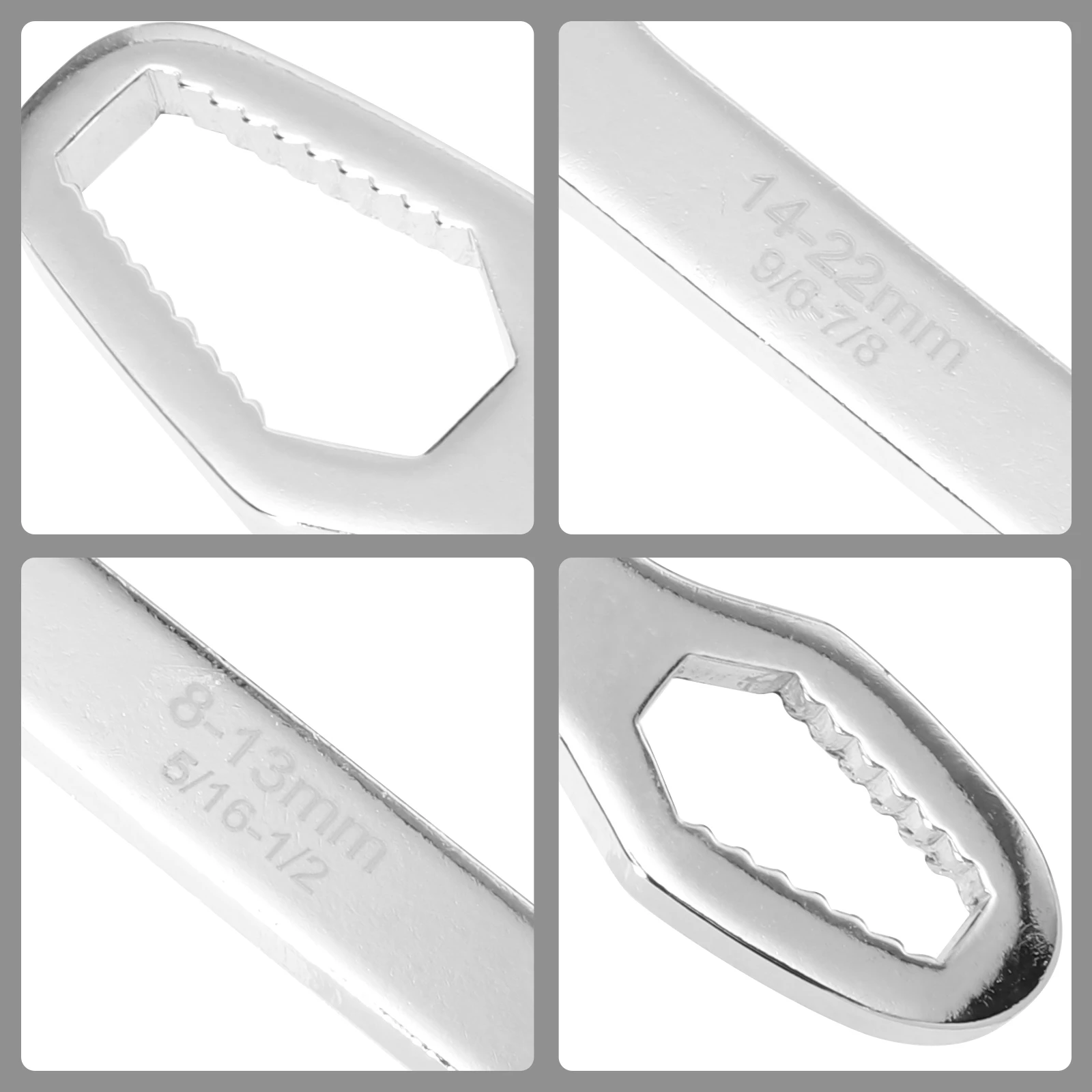 

1pc Multifunctional Self-Locking Adjustable Wrench Portable Double-Ended Car Repair Tool Silver Durable Large Torque Non-Slip