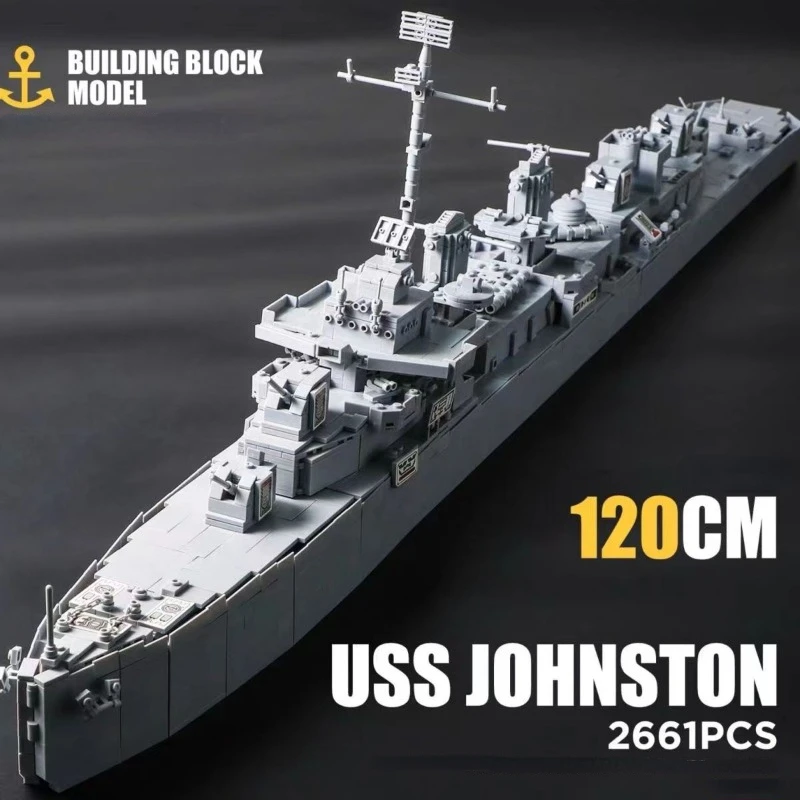 

Compatible with Lego WW2 Military Warship Building Blocks 2661PCS Weapon Boat Bricks Toys for Children Christmas Gift 120CM Long