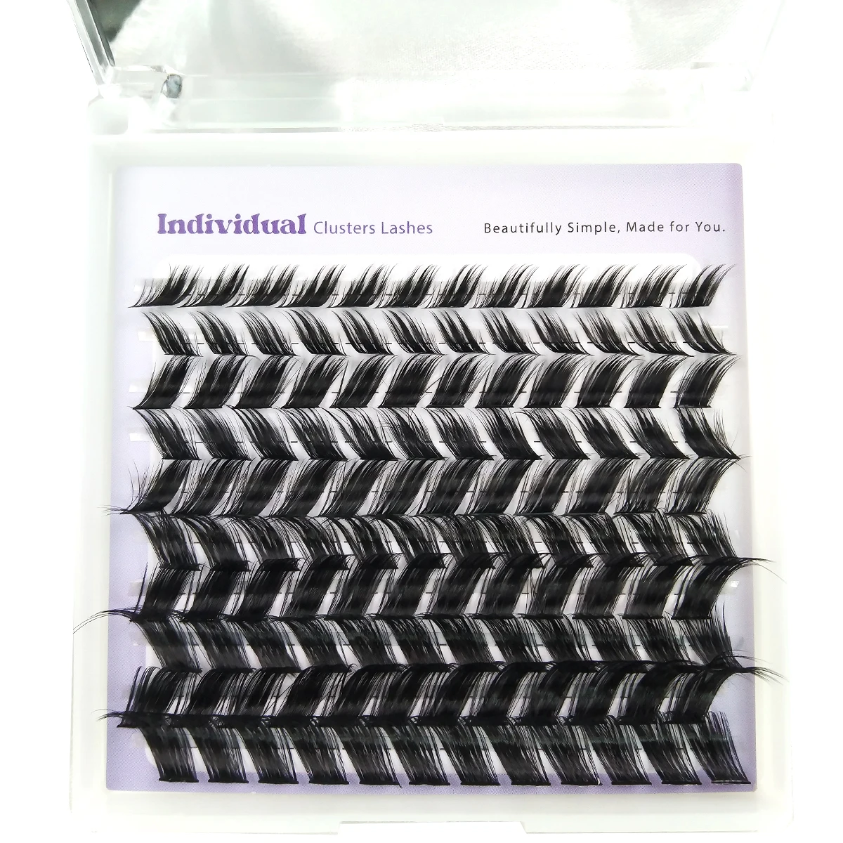 HBZGTLAD 10 rzędów 8-16mm 110 wiązek DIY Kępki Rzęs Efekt Kociego Oka Niewidoczna Taśma Premium Mink Manga Kępki Rzęs Rzęsy z Efektem Kolców