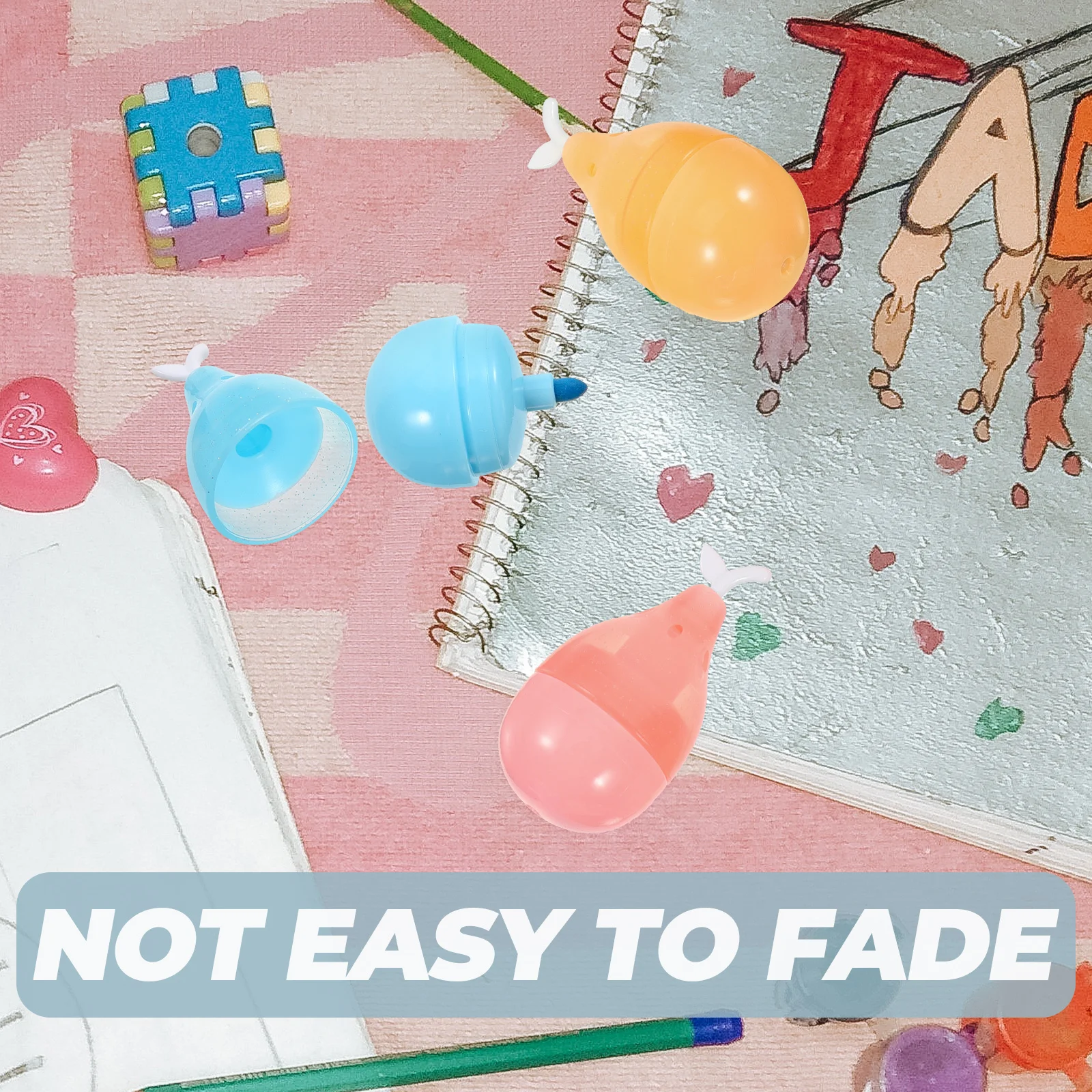 

6Pcs Highlighter Pens Mini Cartoon Markers for School Note Marking Student Office Colorful Markers Highlighter