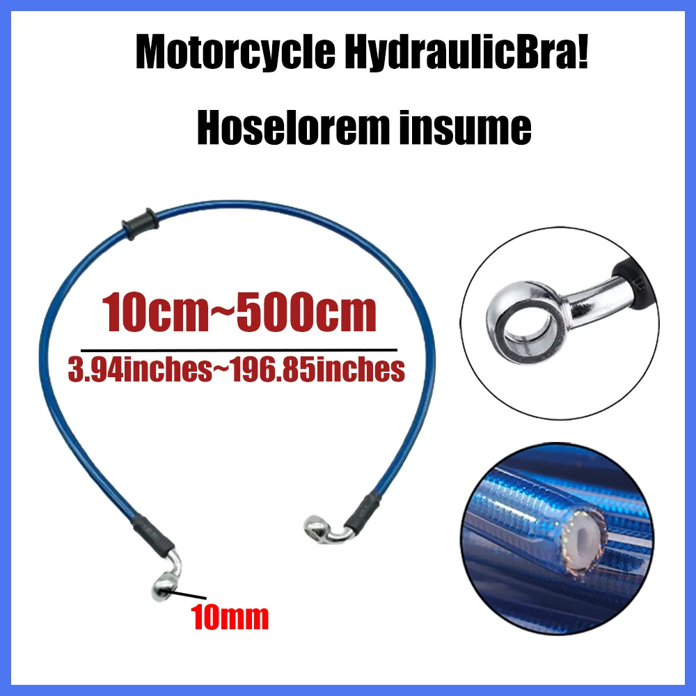 

100mm~5000mm Motorcycle Braided Steel Hydraulic Brake Clutch Oil Hose Brake Line for Bikes Motocross Street 10mm Banjo 0°-28°-90