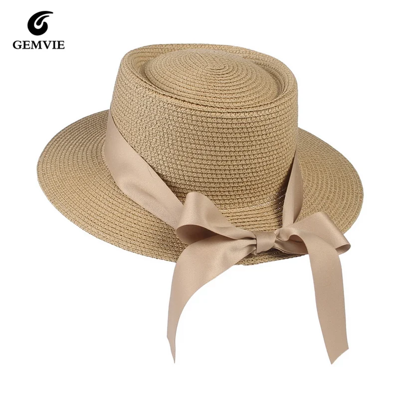 

New Summer Sun Hats for Women Ribbon Wide Brim Paper Panama Hat Summer Hat for Women Straw Hat Beach Hat