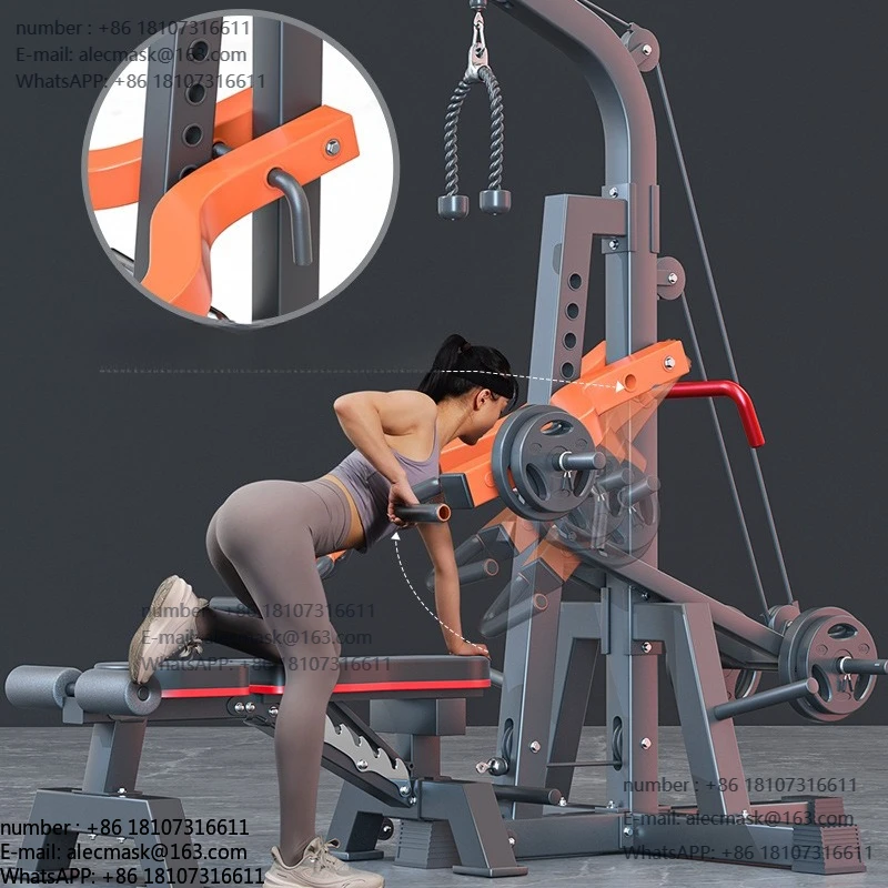 Máquina de sentadillas, máquina de dominadas, máquina de remo sentado, máquina de press de banca, equipo multifuncional de entrenamiento físico para uso doméstico y comercial