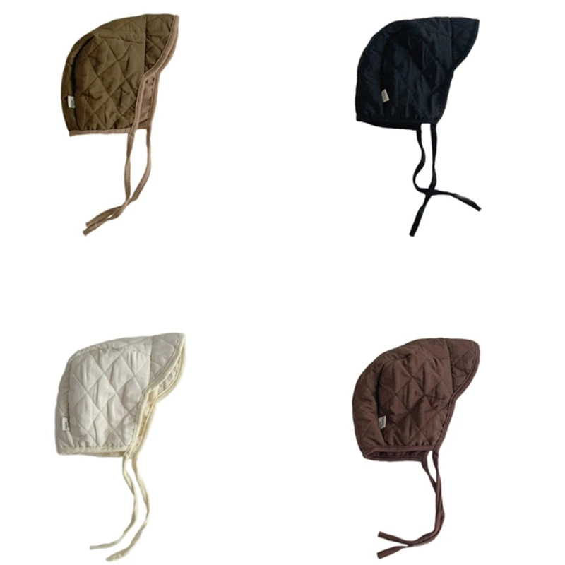 Baby Hat Cotton Warm Ear Protections Adjustable Strap Caps for 0 to 12 Months