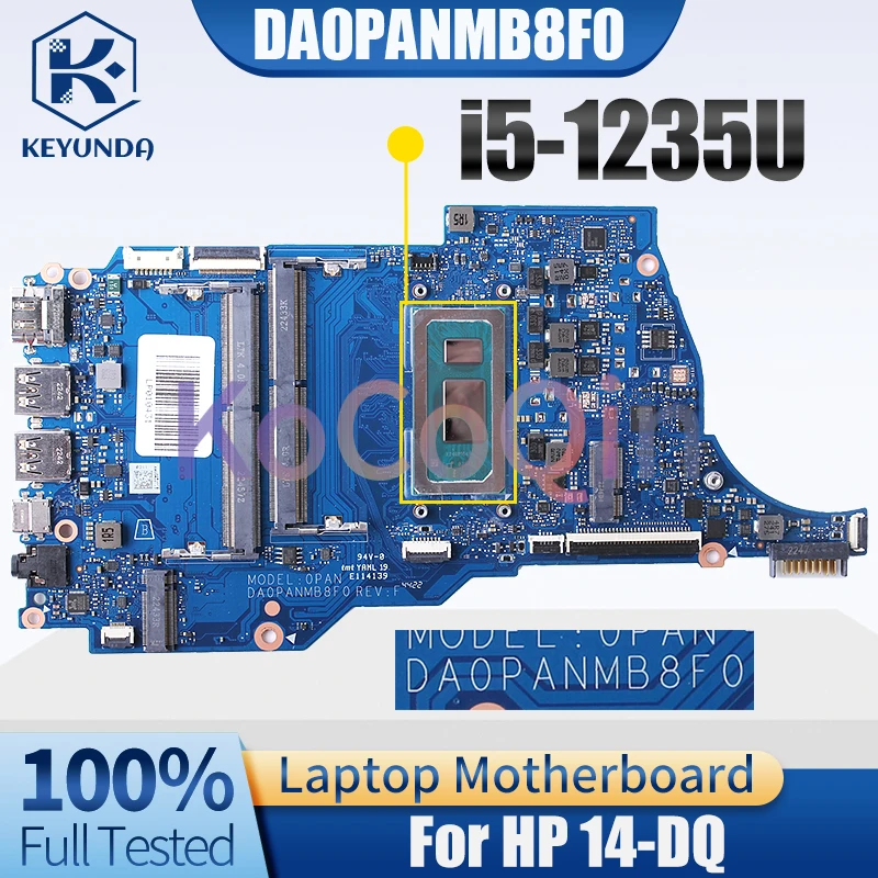 For HP 14-DQ Notebook Mainboard DA0PANMB8F0 SRLFQ i5-1235U Laptop Motherboard