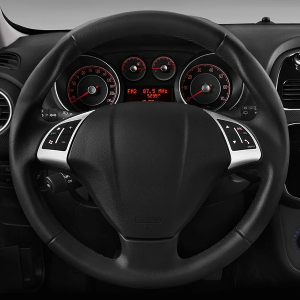 Carbon Fiber Black Suede Hand-stitched Car Steering Wheel Cover For Fiat Bravo 2007-2015 Doblo 2010-2015 Opel Combo 2012