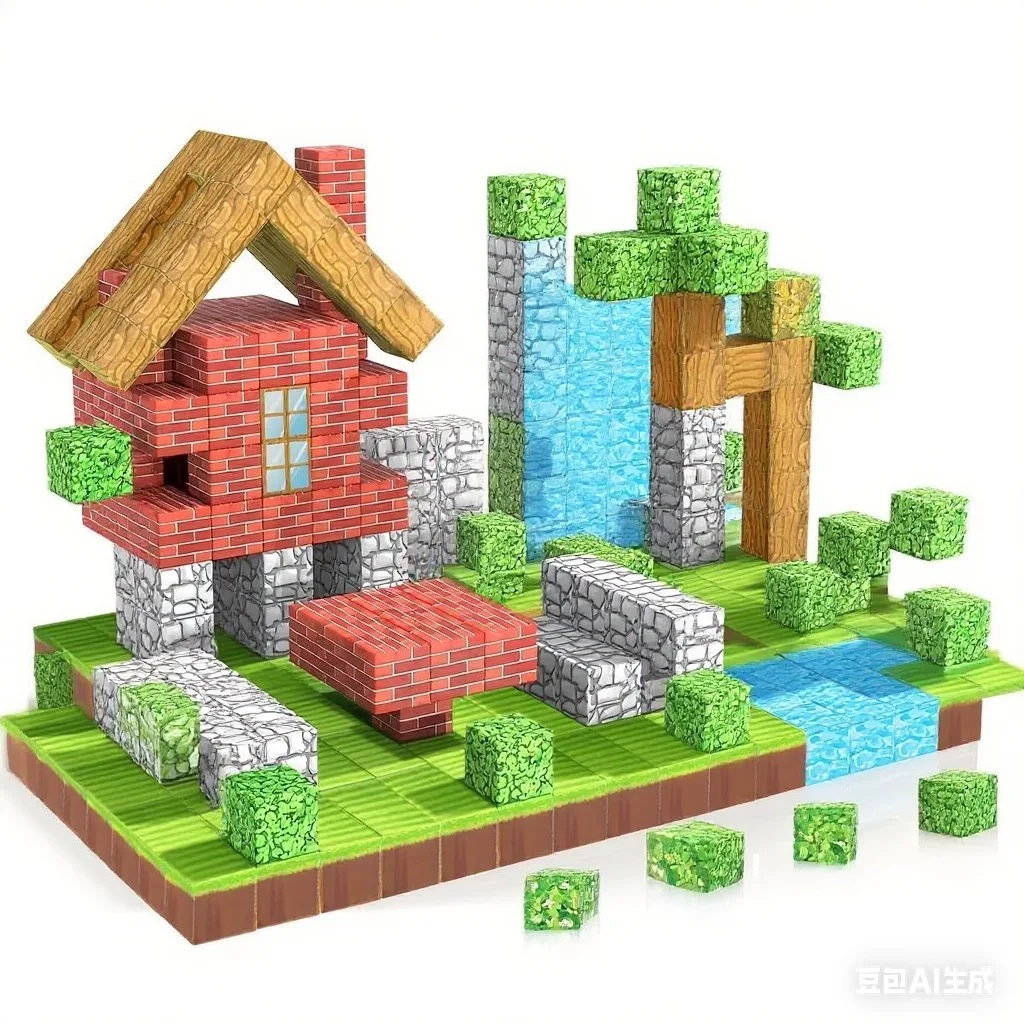 Magnetische bouwstenen Mijnwereldkubus Magneetset voor kinderen vanaf 3 jaar DIY-model Kinderen Oefenen denken en creativiteit Cadeaupop