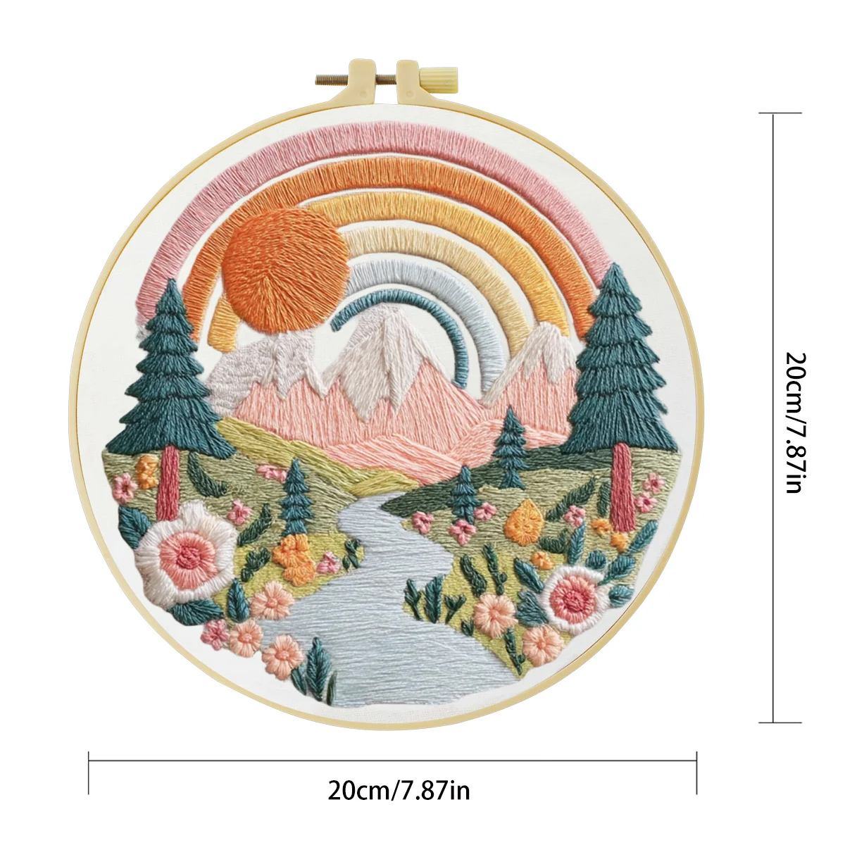 1 Stück 20X20CM/15X15CM 7,87/6,3 Zoll Berg-Stickerei-Starter-Kit DIY-Kit DIY-Stickerei-Set Handarbeiten Malerei – Detail 4