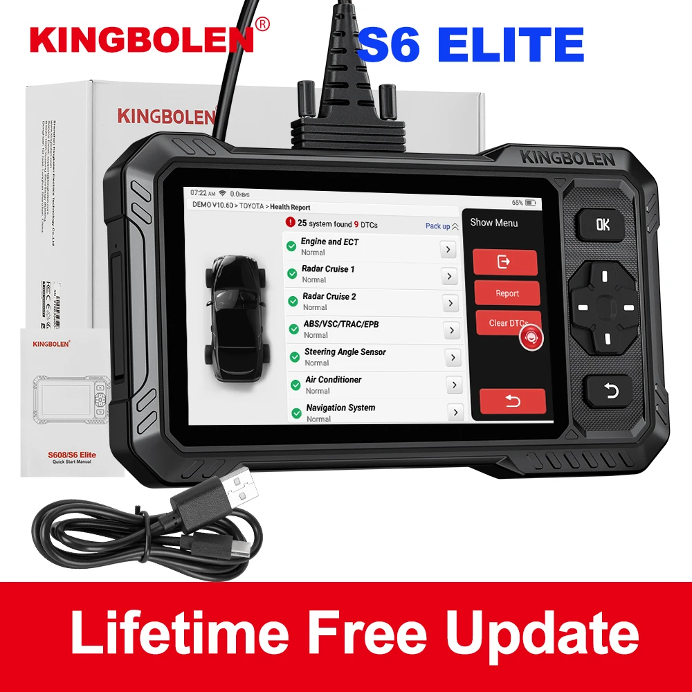 KINGBOLEN S6 Elite Kfz-Diagnosewerkzeuge, unterstützt CANFD-Protokolle, bidirektionales Scan-Tool, Vollsystem-Scanner mit 15 Reset-Diensten, Auto-VIN-Scan, lebenslange kostenlose Updates.