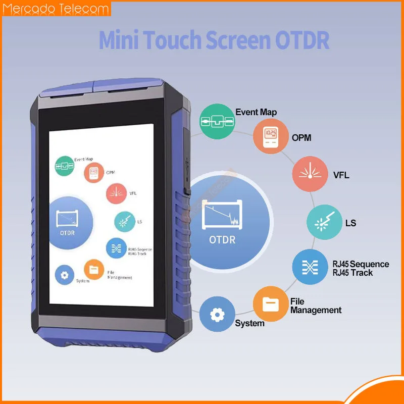 

MINI OTDR Optic Reflectometer, Light Source, Visual Fault Locator, Tester with Touch Screen, Power Meter, NK4200