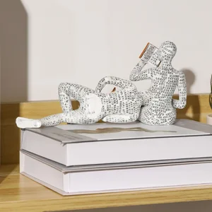 تمثال امرأة القراءة الحديثة ، زخارف زخرفية حديثة وبسيطة للغرفة الاسكندنافية ، حرف الراتنج ، نحت الطاولة أفضل 8 تمثال نسائي سمينة مبيعا - No2