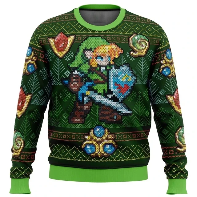 3D Sweatshirt And Top Autumn Majoras Mask Seamless Pattern Legend Of Zelda Ugly Christmas Sweater Gift Santa Claus Pullover Mens