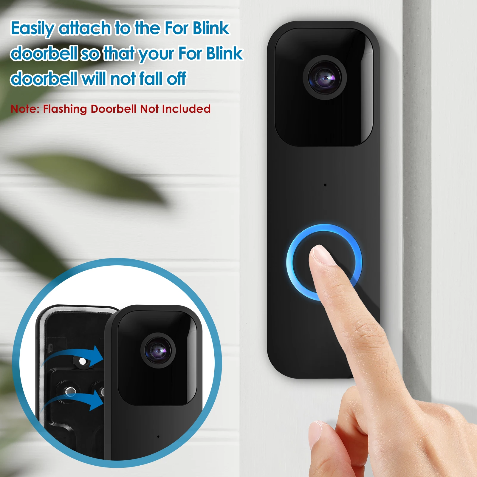 2Pcs Doorbell Backplate Set Plastic Doorbell Mounting Bracket Anti-Theft Doorbell Mount Not Block Doorbell Compatible with blink