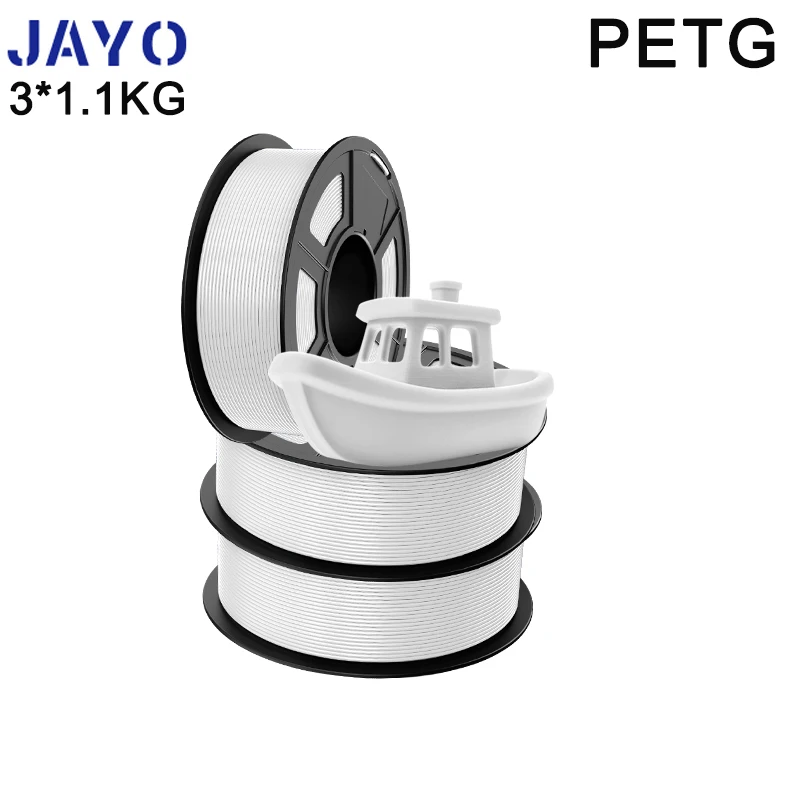 JAYO PETG/pla plus 2.0 3D-Drucker-Filament, 3 Rollen, keine Blasen, glatt, mehrere Farben, 3D-Filament, geeignet für FDM-Drucker, 1 Rolle/1,1 kg