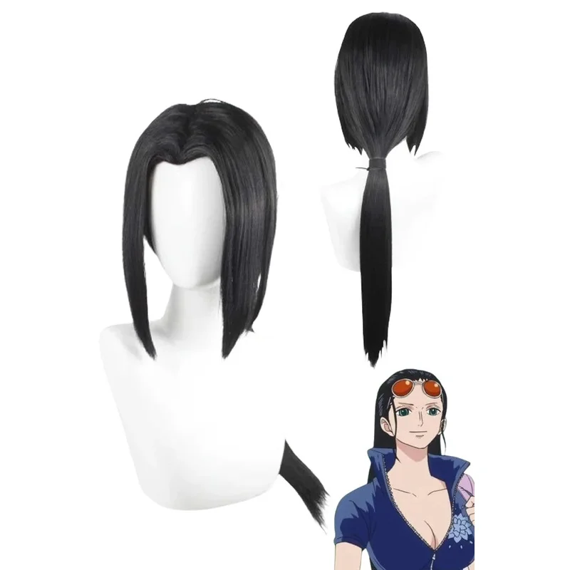 Nico Robin-Peluca de Cosplay para mujer, accesorios de disfraz con cabeza de huevo, disfraz de una pieza de Cosplay de Anime, tocado, traje de Halloween para juego de rol