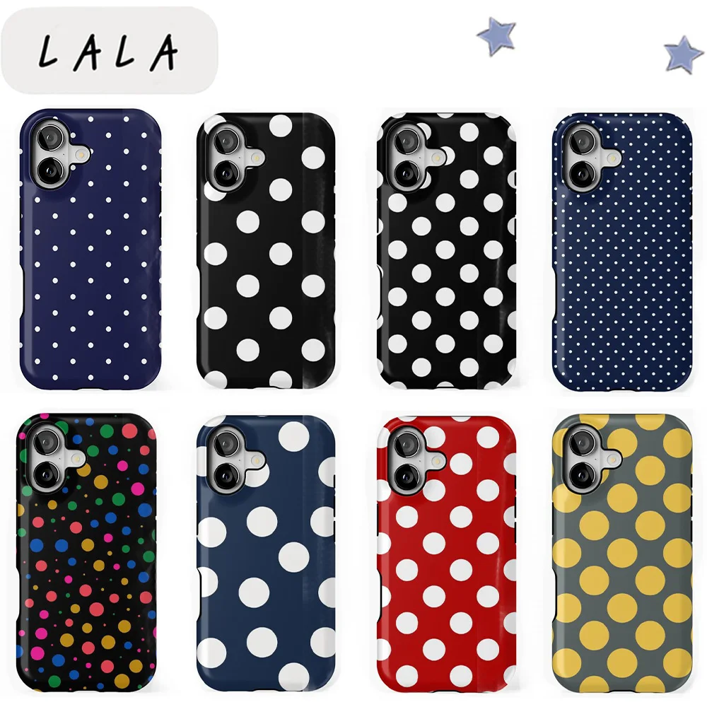 LALA Dark Dots Phone Case for Samsung Galaxy S20 S23 S24 S25 S26 FE Plus Ultra Edge 4G 5G Luxury Double-layer Back Cover