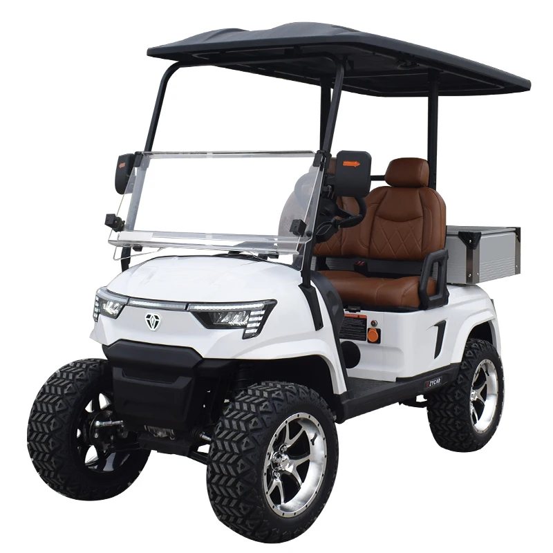 ZYCAR Custom Electric Golf Car 2 Seaters with Cargo Box Golf Carts