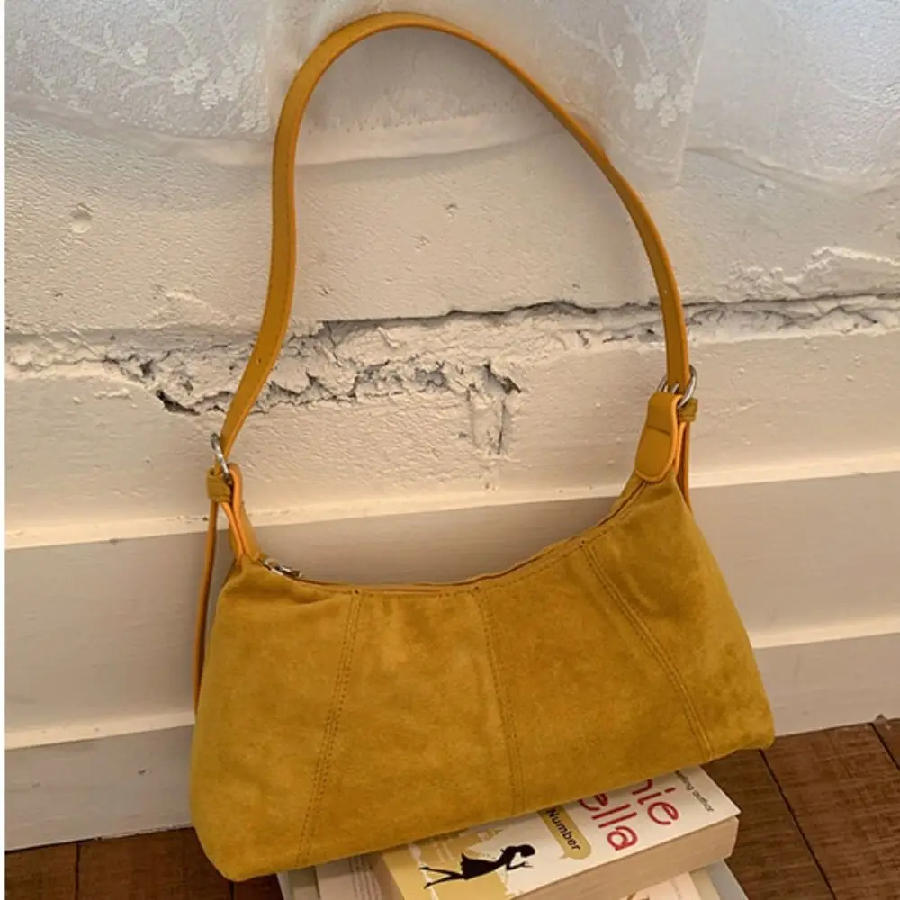 

Сумка на плечо, замшевая подушка, сумка ярких цветов, сумки-хобо с напуском, корейский стиль, большая вместительная однотонная сумка-тоут, летняя сумка