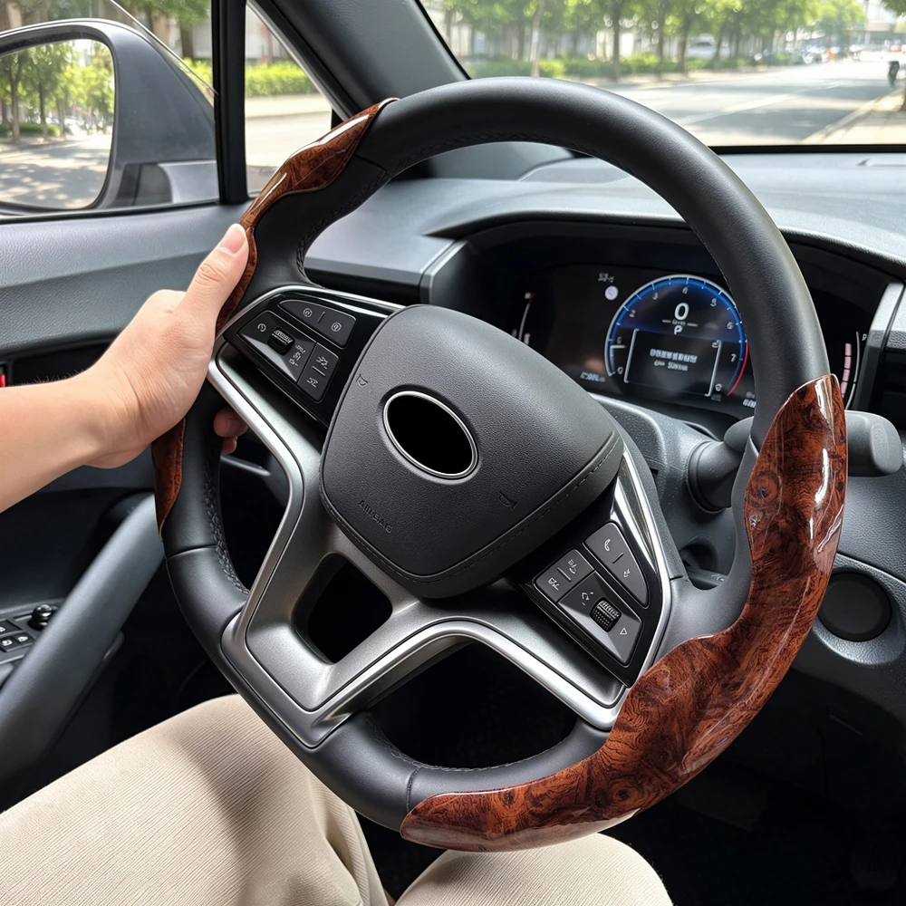 Car Steering Wheel Cover Peach Wood Grain Retro Style Modified Steering Wheel For BYD Atto 3 Dolphin Seal Song Han Tang Seagull