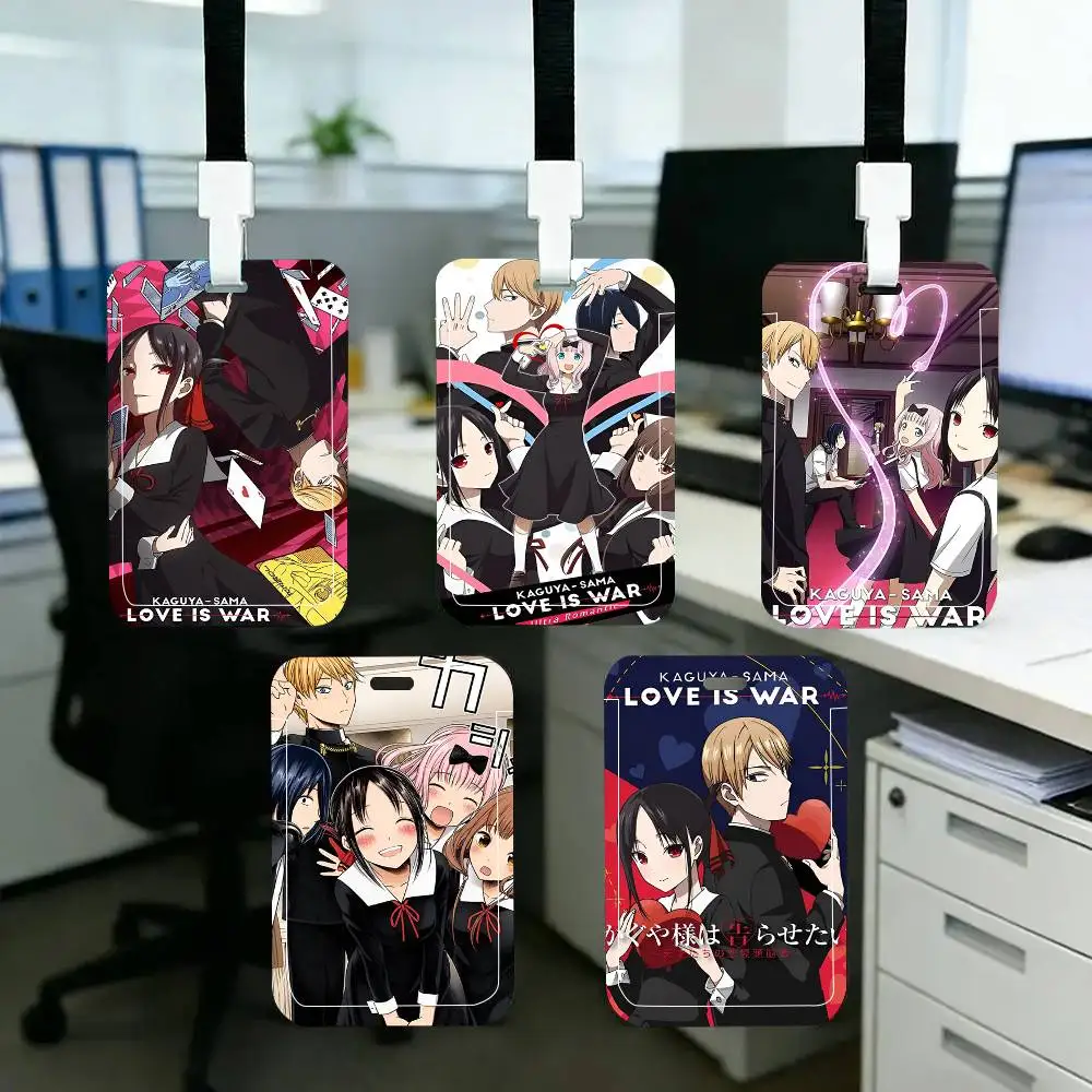 1pc K-Kaguya Sama Love Is War Comics ID Card Sleeve School Card Access ID Card Bus Meal Card Protective Sleeve Easy Push