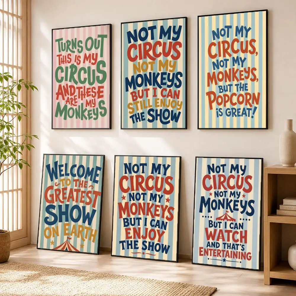 This Is My Circus Poster Stickers HD Painting Self-Adhesive Art for Bedroom Living Room Home Decor Wall Decals Gift