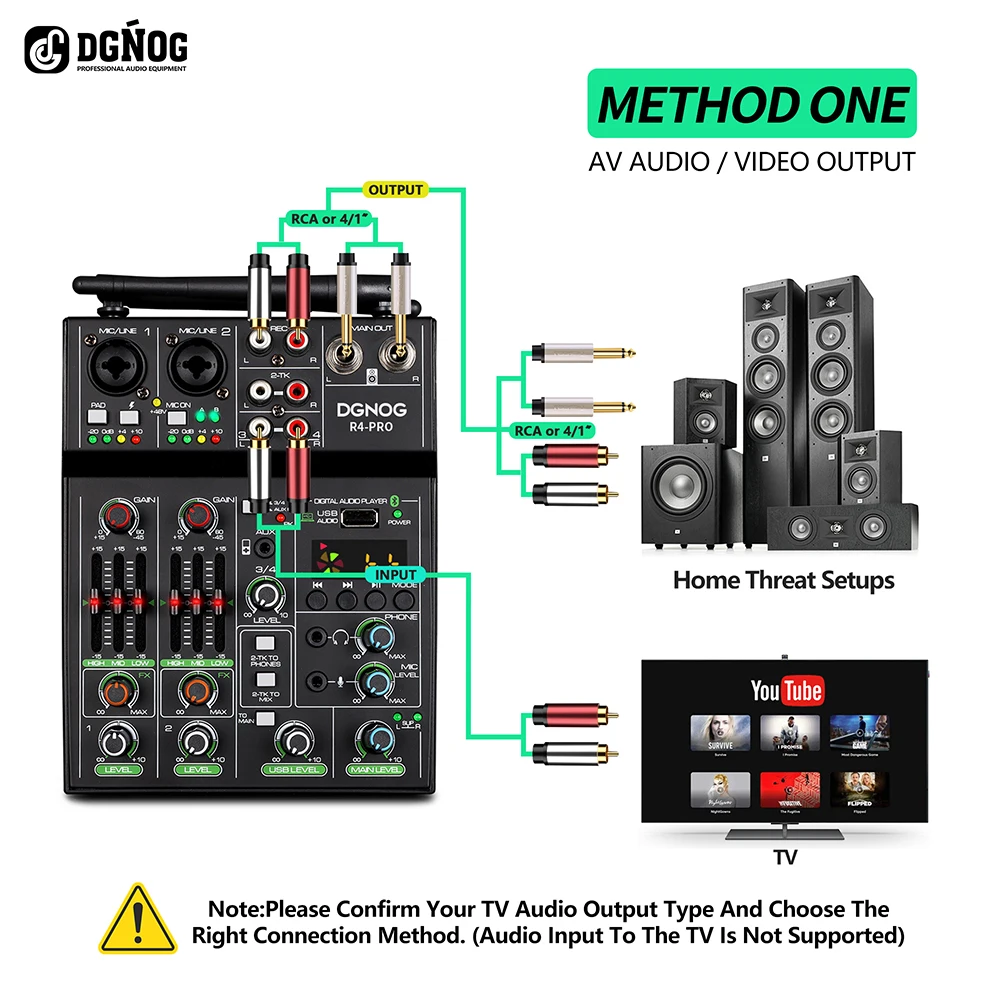 Mezclador de Audio USB de 4 canales superior con micrófono inalámbrico mezcladores de sonido de estudio con Bluetooth REC DJ consola mezcladora para Karaoke