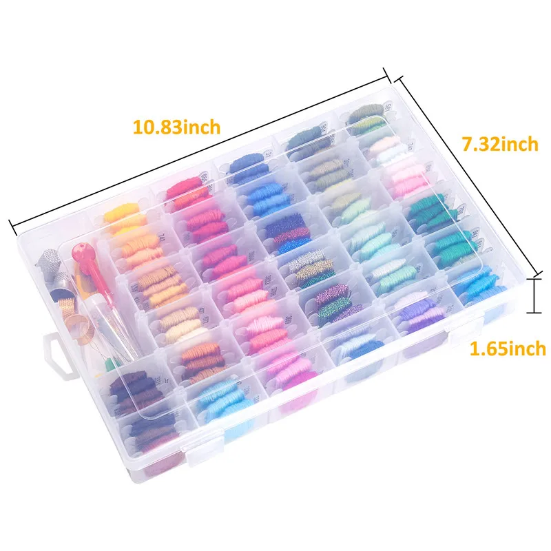 1 Box 100Color Embroidery Thread DIY Cotton Multi-Color Embroidery Yarn For Sewing Embroidery Thread Set With Organizer Box Sew