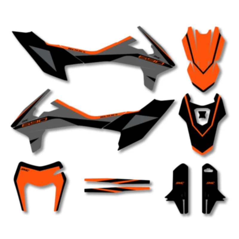 DSMTECH Custom Motorcycle Graphics For KTM 2019 2021 2022 SMC-R 690 19-21 SMC-R Enduro Decals Stickers Kits 005