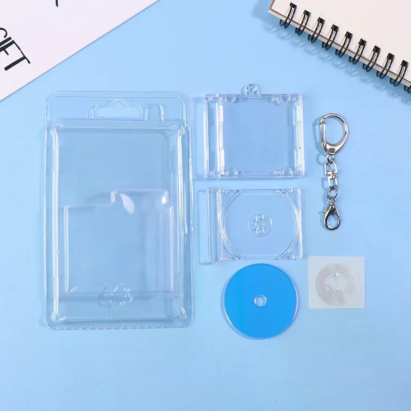 Blank Perimeter Memorial Album Bag Charm Mini CD Case Keychain For CD Player Keyring DIY Backpack Hanging Decoration
